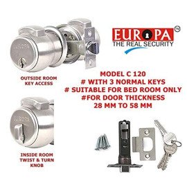 Europa C-120 Cylindrical Lock (SS) – 5-Pin Key Technology