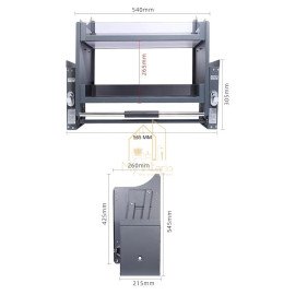 Modular Kitchen Lift Basket Elevator Glass Finish Pull Down Shelf (60 CM) – Dark Grey