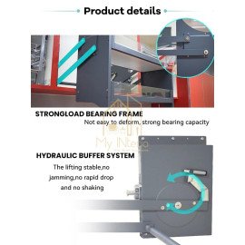 Modular Kitchen Lift Basket Elevator Glass Finish Pull Down Shelf (60 CM) – Dark Grey