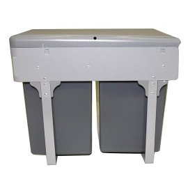Kitchen Sliding Pull-Out Waste Bin Grey PVC – 250×452×365 mm