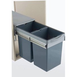Kitchen Sliding Pull-Out Waste Bin Grey PVC – 250×452×365 mm