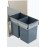 Kitchen Sliding Pull-Out Waste Bin Grey PVC – 250×452×365 mm