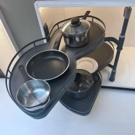 Modular Kitchen Swing Corner Basket (Right & Left) – White / Black