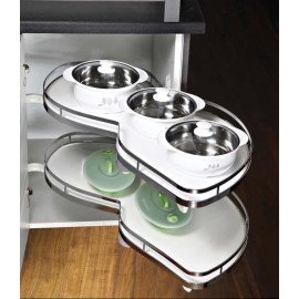 Modular Kitchen Swing Corner Basket (Right & Left) – White / Black