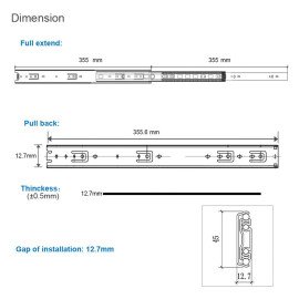 Ozone Telescope  Sliding Channel heavy Duty 12 to 28 Inches 