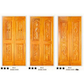 Teakwood Panel CNC Double Door – Precision-Crafted Elegance for Modern Interiors thickness 32mm+32mm 