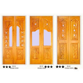 Teakwood Panel CNC Double Door – Precision-Crafted Elegance for Modern Interiors thickness 32mm+32mm 