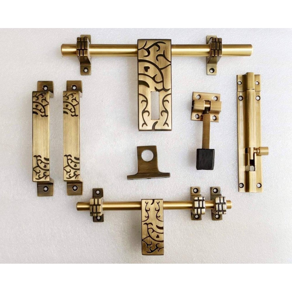 Brass Finish Door Kit (Antique Finish, 6-Pieces) 