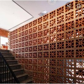 Ventilation Brick wall Terracotta  8x8x2.5 Brick size 3 pcs per box 